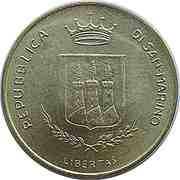 20 Lire Threat of Nuclear War obverse image