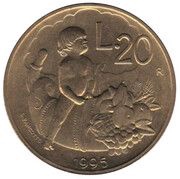 20 Lire, San Marino, 1995 reverse image