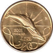 20 Lire Respect, San Marino, 2001 reverse image