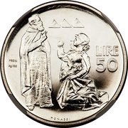 50 Lire Trial Strike, San Marino, 1972 reverse image