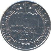50 Lire Man's aerial disinfestations obverse image