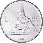 50 Lire Domagnano, San Marino, 1987 reverse image
