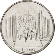 100 Lire Family, San Marino, 1976 reverse image