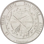 100 Lire The earth wounded by the useless massacre, San Marino, 1977 reverse image
