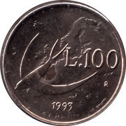 100 Lire reverse image