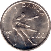 100 Lire Dance reverse image