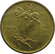200 Lire Threat of Nuclear War, San Marino, 1983 reverse image