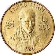 200 Lire Enrico Fermi, San Marino, 1984 reverse image