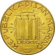 200 Lire Redemption from drugs obverse image