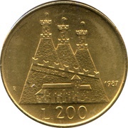 200 Lire Borgo Maggiore, San Marino, 1987 reverse image