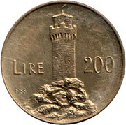 200 Lire Terza Torre reverse image