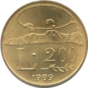 200 Lire The coin, San Marino, 1989 reverse image