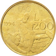 200 Lire FAO, San Marino, 1994 reverse image