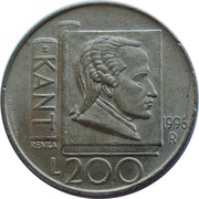 200 Lire Immanuel Kant, San Marino, 1996 reverse image