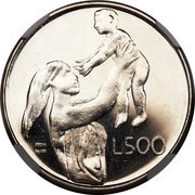 500 Lire Trial Strike, San Marino, 1972 reverse image