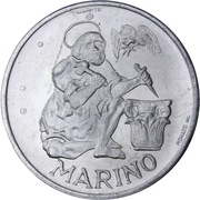 500 Lire Numismatic Agency opening, San Marino, 1975 reverse image