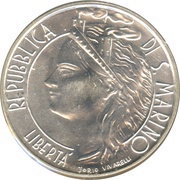 500 Lire 1986 World Cup obverse image