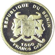 1500 Francs CFA Albert Schweitzer; Gold obverse image