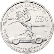500 Lire San Marino Grand Prix, San Marino, 1989 reverse image