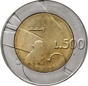 500 Lire The Republic and the World reverse image