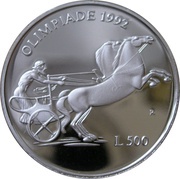 500 Lire 1992 Olympics, San Marino, 1992 reverse image