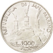 1000 Lire Saint Benedict obverse image