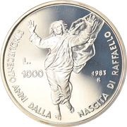 1000 Lire Raphael, San Marino, 1983 reverse image