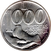 1000 Lire, San Marino, 1991 reverse image