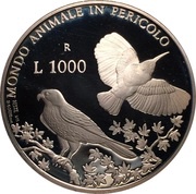 1000 Lire Wildlife Protection, San Marino, 1993 reverse image