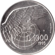1000 Lire, San Marino, 1993 reverse image