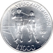 1000 Lire Universe, San Marino, 1997 reverse image