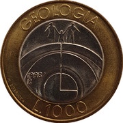 1000 Lire Geology reverse image