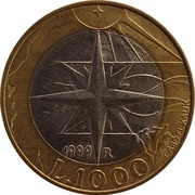 1000 Lire Ancient allegory reverse image
