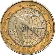 1000 Lire Liberty reverse image