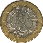 1000 Lire Freedom reverse image