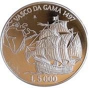 5000 Lire Vasco da Gama, San Marino, 1997 reverse image