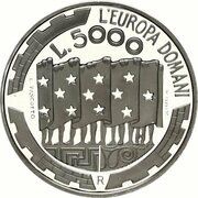 5000 Lire Europe Tomorrow, San Marino, 1999 reverse image