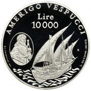 10 000 Lire Amerigo Vespucci, San Marino, 1995 reverse image