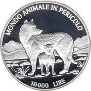 10 000 Lire Endangered Animals, San Marino, 1996 reverse image