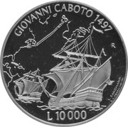 10 000 Lire Giovanni Caboto, San Marino, 1997 reverse image
