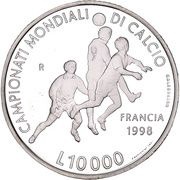 10 000 Lire World Cup, San Marino, 1998 reverse image