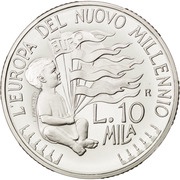 10 000 Lire Europe In The New Millennium, San Marino, 1998 reverse image