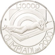 10 000 Lire 2000 Olympics, San Marino, 1999 reverse image