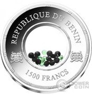 1500 Francs CFA Egyptian Tourmaline crystals obverse image