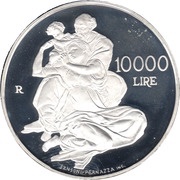 10 000 Lire Michelangelo, Tondo Doni, San Marino, 2000 reverse image