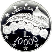 10 000 Lire Last Lire Coinage, San Marino, 2001 reverse image