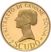 ½ Scudo Portrait of Young Lady reverse image