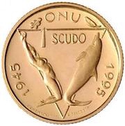1 Scudo 50 Anniversary of UN, San Marino, 1995 reverse image