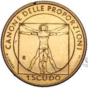 1 Scudo Vitruvian Man, San Marino, 1998 reverse image