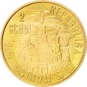 2 Scudi Freedom obverse image